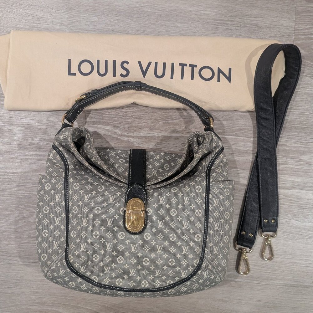 Louis Vuitton Idylle Romance Large Hobo Shoulder Bag Blue Monogram Canvas